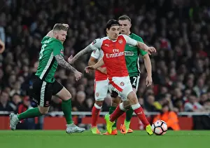 Arsenal V Lincoln City 2016-17 Prints: Arsenal's Hector Bellerin Faces Off Against Lincoln City's Alan Power in FA Cup Quarter-Final Showdown