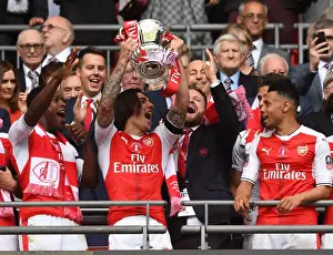 Arsenal V Chelsea - FA Cup Final 2017 Prints: Arsenal's Hector Bellerin Lifts FA Cup after Arsenal v Chelsea Final Victory
