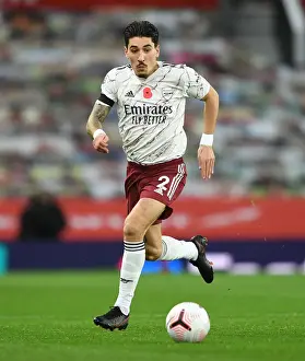 Arsenal's Hector Bellerin at Manchester United's Old Trafford: Premier League Clash Amidst COVID-19 Restrictions (2020-21)