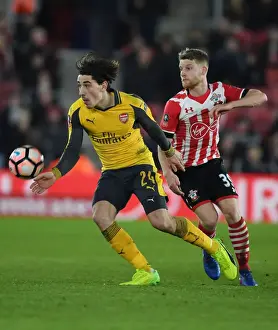 Arsenal's Hector Bellerin Outruns Southampton's John Sims in FA Cup Clash