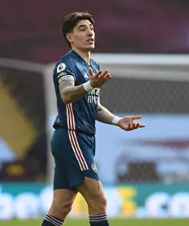 Arsenal's Hector Bellerin at Empty Villa Park: Premier League 2021