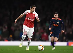 Arsenal V Valencia 2018-19 Prints: Arsenal's Henrikh Mkhitaryan in Action during the 2019 UEFA Europa League Semi-Final First Leg against Valencia