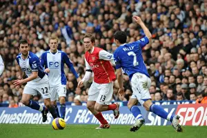 Birmingham City V Arsenal 2007-8 Prints: Arsenal's Hleb Faces Off Against Birmingham Duo Kelly and Johnson in 2:2 Premier League Thriller
