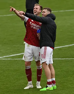 Arsenal's Holding and Chambers: Victory Celebration vs. Brighton & Hove Albion (2020-21)