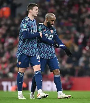 Arsenal's Holding and Lacazette Focused: Carabao Cup Battle at Anfield Against Liverpool