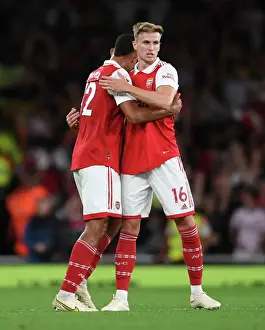 Arsenal's Holding and Saliba: Savoring Victory Over Aston Villa in the 2022-23 Premier League