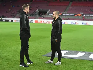 FC Koln V Arsenal 2017-18 Prints: Arsenal's Holding and Wilshere Prepare for FC Koln Clash in Europa League