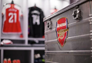 Arsenal Women v Tottenham Hotspur Women - Conti Cup 2023-24 Collection: Arsenal's Iconic Badge: A Closer Look Ahead of Arsenal Women vs. Tottenham Hotspur