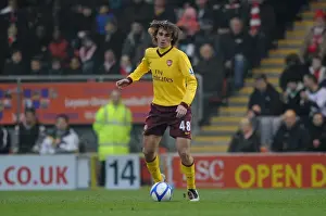 Leyton Orient V Arsenal - FA Cup 2010-2011 Prints: Arsenal's Ignasi Miquel in FA Cup Battle: 1-1 Stalemate against Leyton Orient at Matchroom Stadium