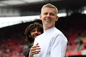 Arsenal's Injured Zinchenko Prior to Arsenal v Brighton & Hove Albion, Premier League 2022-23