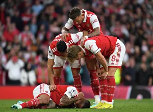 Arsenal's Injury Crisis: Martinelli, White, and Odegaard Tend to Injured Jesus vs. Liverpool (2022-23)