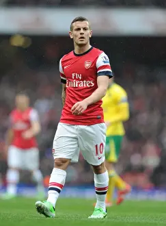 Arsenal V Norwich City 2012-13 Prints: Arsenal's Jack Wilshere in Action against Norwich City (2012-13)