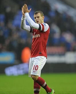 Images Dated 22nd December 2012: Arsenal's Jack Wilshere Applauding Fans after Wigan Victory (2012-13)