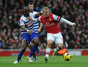 Arsenal V Queens Park Rangers 2012-13 Prints: Arsenal's Jack Wilshere Faces Off Against QPR's Samba Diakite (2012-13)