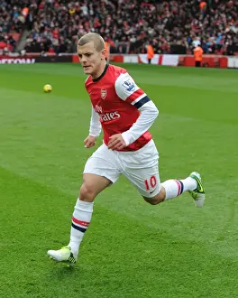 Arsenal V Queens Park Rangers 2012-13 Prints: Arsenal's Jack Wilshere Gears Up for Action Against Queens Park Rangers (2012-13)