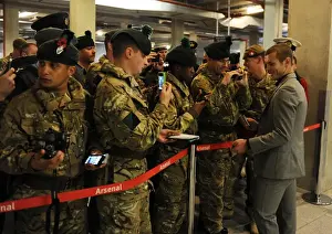 Arsenal V Fulham 2012-13 Prints: Arsenal's Jack Wilshere Honors Armed Forces Before Arsenal v Fulham Match (2012-13)