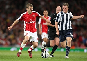 Arsenal V West Bromwich Albion - Carling Cup 2009-10 Prints: Arsenal's Jack Wilshere Scores Twice in 2:0 Carling Cup Victory over West Brom's Simon Cox