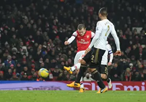 Arsenal V Swansea - FA Cup 3rd Rd Replay 2012-13 Prints: Arsenal's Jack Wilshere Scores the Winner Against Swansea in FA Cup Third Round Replay