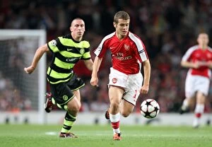 Images Dated 26th August 2009: Arsenal's Jack Wilshere and Scott Brown Clash in Exciting 3:1 UEFA Champions League Victory over