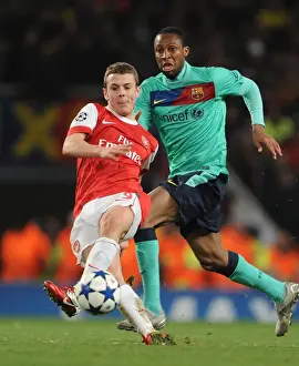 Arsenal V Barcelona 2010-11 Prints: Arsenal's Jack Wilshere vs Barcelona's Seydou Keita