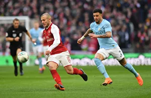 Arsenal V Manchester City - Carabao Cup Final 2018 Prints: Arsenal's Jack Wilshere vs