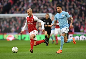 Arsenal V Manchester City - Carabao Cup Final 2018 Prints: Arsenal's Jack Wilshere vs