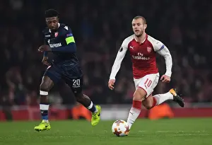 Arsenal V Red Star Belgrade 2017-18 Prints: Arsenal's Jack Wilshere vs. Richmond Donald: Europa League Clash at Emirates Stadium