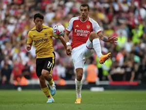 Arsenal V Wolverhampton Wanderers 2022-23 Prints: Arsenal's Jakub Kiwior Battles Wolverhampton Wanderers in 2022-23 Premier League Showdown