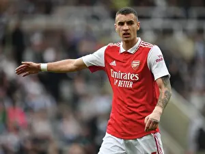 Newcastle United V Arsenal 2022-23 Prints: Arsenal's Jakub Kiwior Faces Off Against Newcastle United in Intense Premier League Showdown (2022-2023)