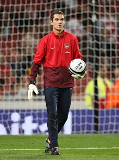 Arsenal's James Shea Celebrates 2-0 Win Over West Bromwich Albion in Carling Cup