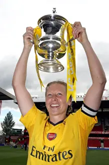 Arsenal Ladies V Charlton - FA Cup Final 2006-07 Prints: Arsenal's Jayne Ludlow Celebrates FA Cup Victory with the Trophy