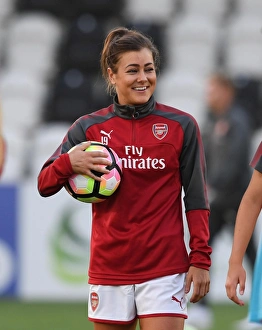Arsenal's Jemma Rose Prepares for Kick-off Against Everton Ladies (Pre-Season Friendly 2017-18)