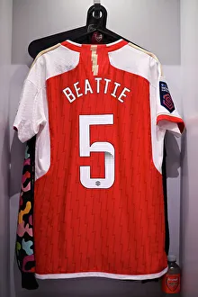 Arsenal Women V Tottenham Hotspur Women - Conti Cup 2023-24 Prints: Arsenal's Jennifer Beattie Readies for Battle Against Tottenham Hotspur in FA WSL Cup