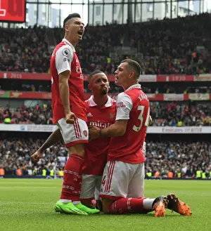 Arsenal's Jesus and Martinelli: Celebrating Glory Over Tottenham in the 2022-23 Premier League Showdown