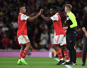 Arsenal's Jesus and Nketiah in Action: Arsenal FC vs. Aston Villa, Premier League 2022-23