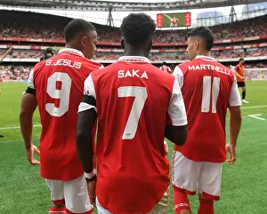 Arsenal's Jesus, Saka, and Martinelli in Action: Emirates Cup 2022