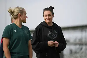 Everton Women V Arsenal Women 2022-23 Prints: Arsenal's Jodie Taylor Engages with Everton's Izzy Christiansen Before FA Women's Super League Clash