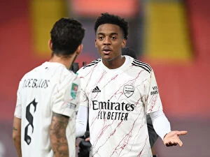 Liverpool v Arsenal - Carabao Cup 2020-21 Collection: Arsenal's Joe Willock at Empty Anfield: Carabao Cup Clash Against Liverpool