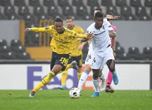 Arsenal's Joe Willock Breaks Past Vitoria Guimaraes Mikel Agu in Europa League Clash