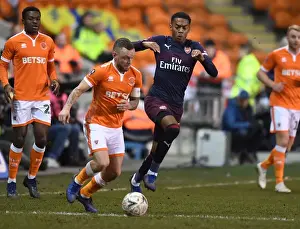 Blackpool V Arsenal - FA Cup 2019 Prints: Arsenal's Joe Willock Clashes with Blackpool's Jay Spearing in FA Cup Third Round