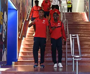 Arsenal's Joe Willock and Eddie Nketiah Before FC Barcelona Friendly, 2019