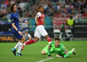 Arsenal V Chelsea Europa League Cup Final 2019 Prints: Arsenal's Joe Willock Faces Off Against Chelsea in Europa League Final Showdown