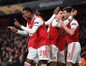 Arsenal v Standard Liege 2019-20 Collection: Arsenal's Joe Willock Scores Third Goal vs Standard Liege in Europa League Match