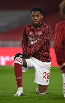 Arsenal's Joe Willock Warming Up: Emirates Stadium, Arsenal v Wolverhampton Wanderers, 2020-21 Season