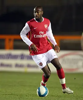Arsenal Reserves V Chelsea Reserves 2007-08 Prints: Arsenal's Johan Djourou in Action: A Stalemate - Arsenal Reserves vs