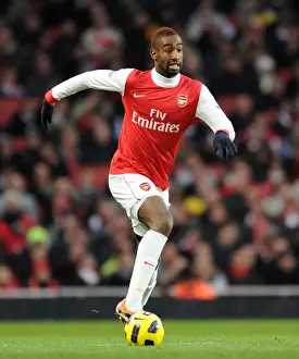 Arsenal's Johan Djourou Celebrates in 3-0 Victory Over Wigan Athletic, Barclays Premier League, Emirates Stadium (2011)