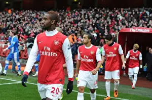 Arsenal's Johan Djourou Celebrates in Arsenal 3:0 Wigan Athletic, Barclays Premier League