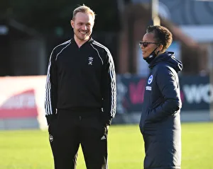 Arsenal's Jonas Eidevall and Brighton's Hope Powell Pre-Match Conference: FA Women's Cup Semi-Final