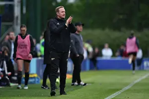 Arsenal's Jonas Eidevall Reacts During Everton vs Arsenal (FA Women's Super League, 2022-23)