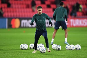 Images Dated 12th December 2023: Arsenal's Jorginho Gears Up for PSV Eindhoven Clash in Champions League Group Stage